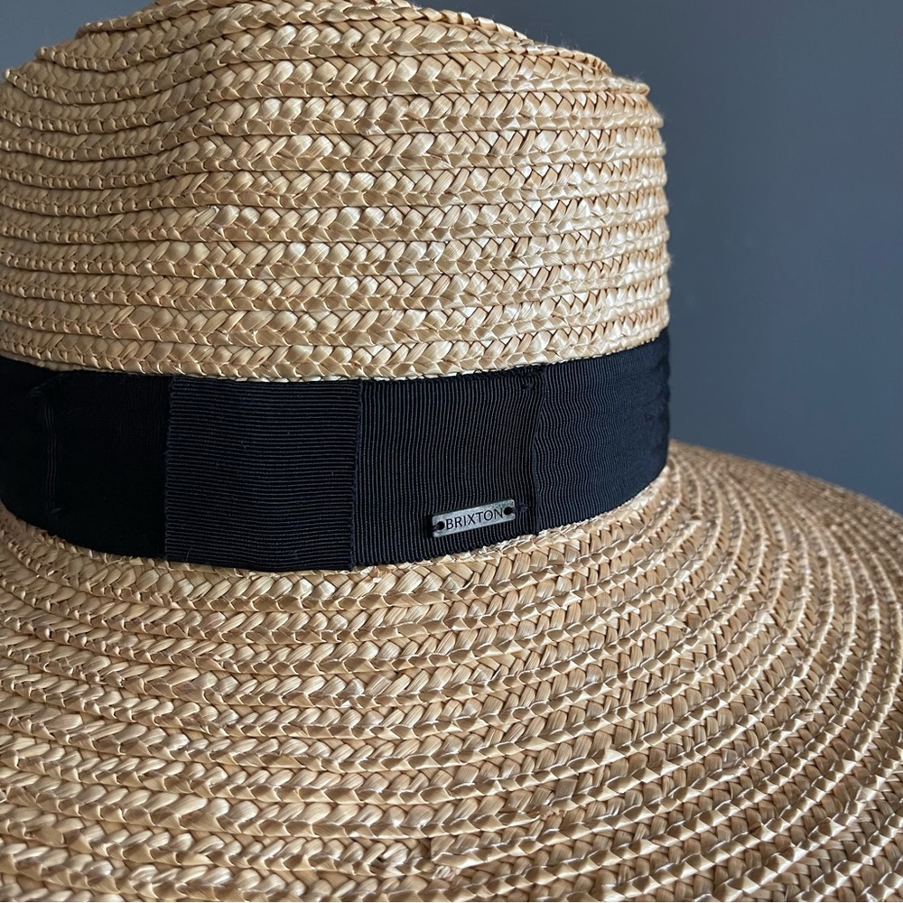 Brixton Wide Brim Straw Hat w/ Black Ribbon | Toteme Row Inspired - Picture 5 of 7